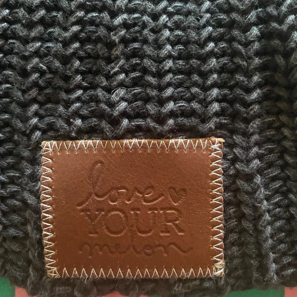 Love Your Melon Black and Brown Knit Hat